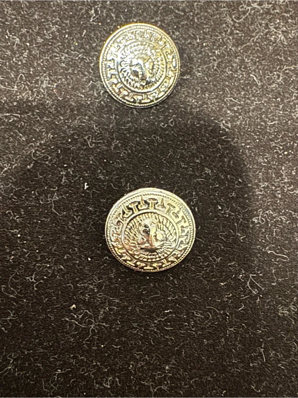 Versace Silver Medusa Button Set of 2, 12.5mm diameter